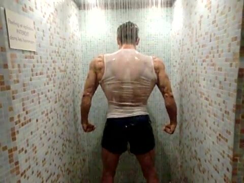 Muscles  Guy in Shower