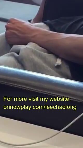 busted. horny guy rubbing his own dick in public.