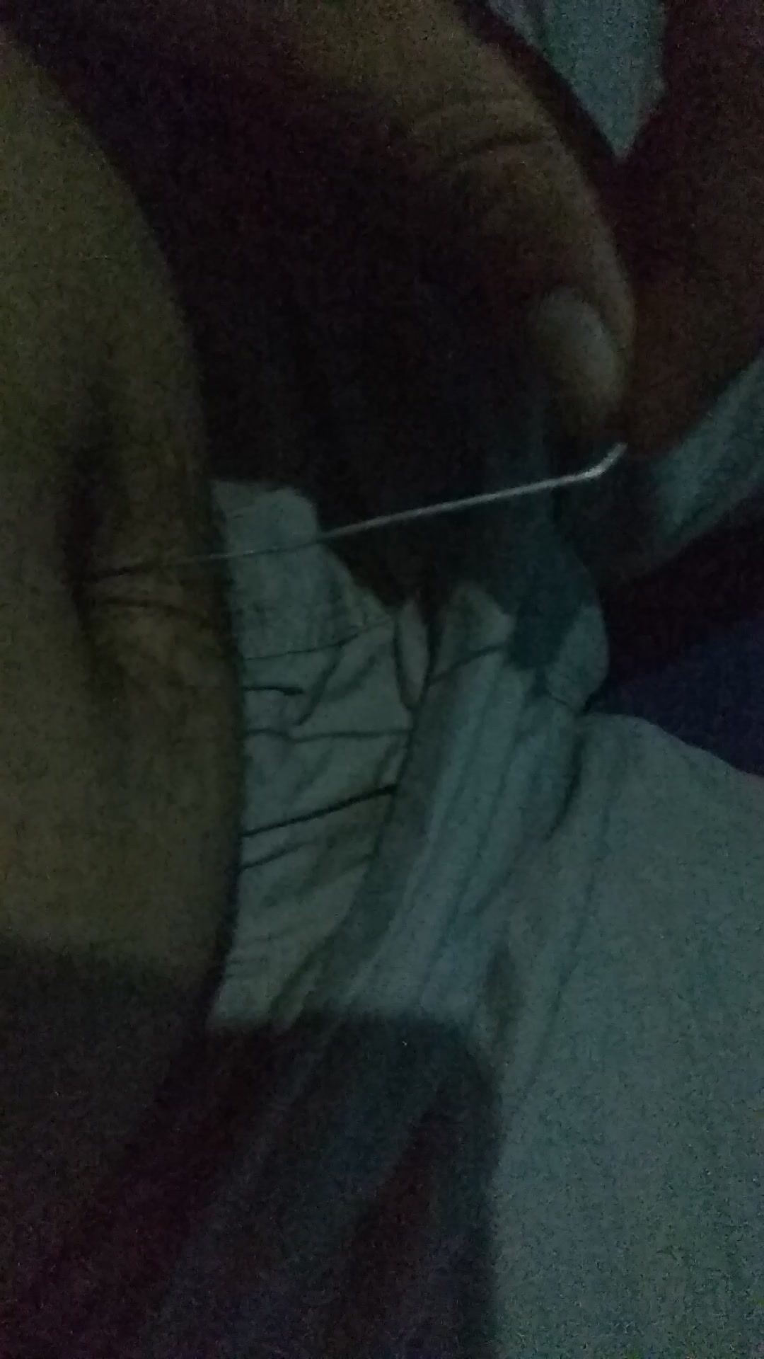 Deep stabbing my navel with long pin