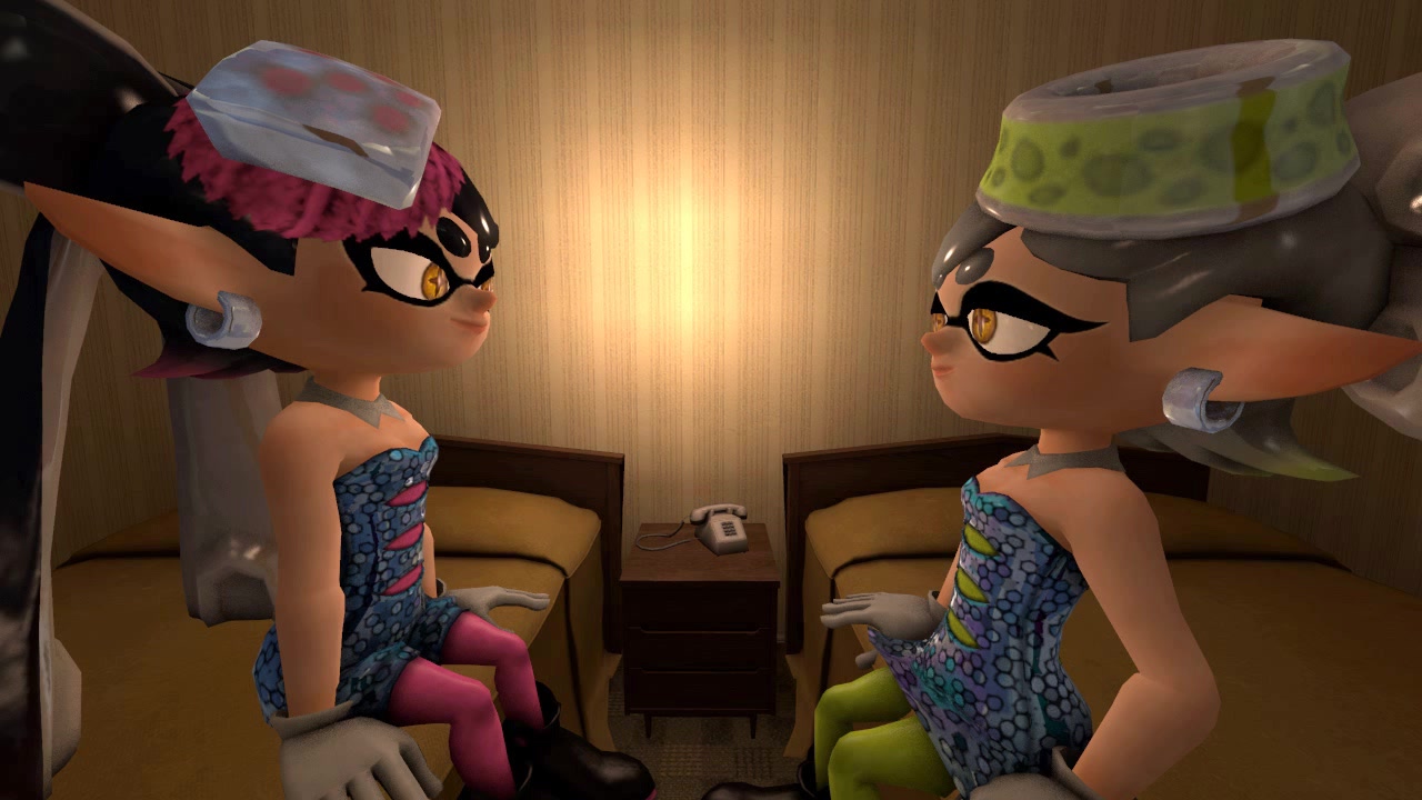Two squids having a fart off.