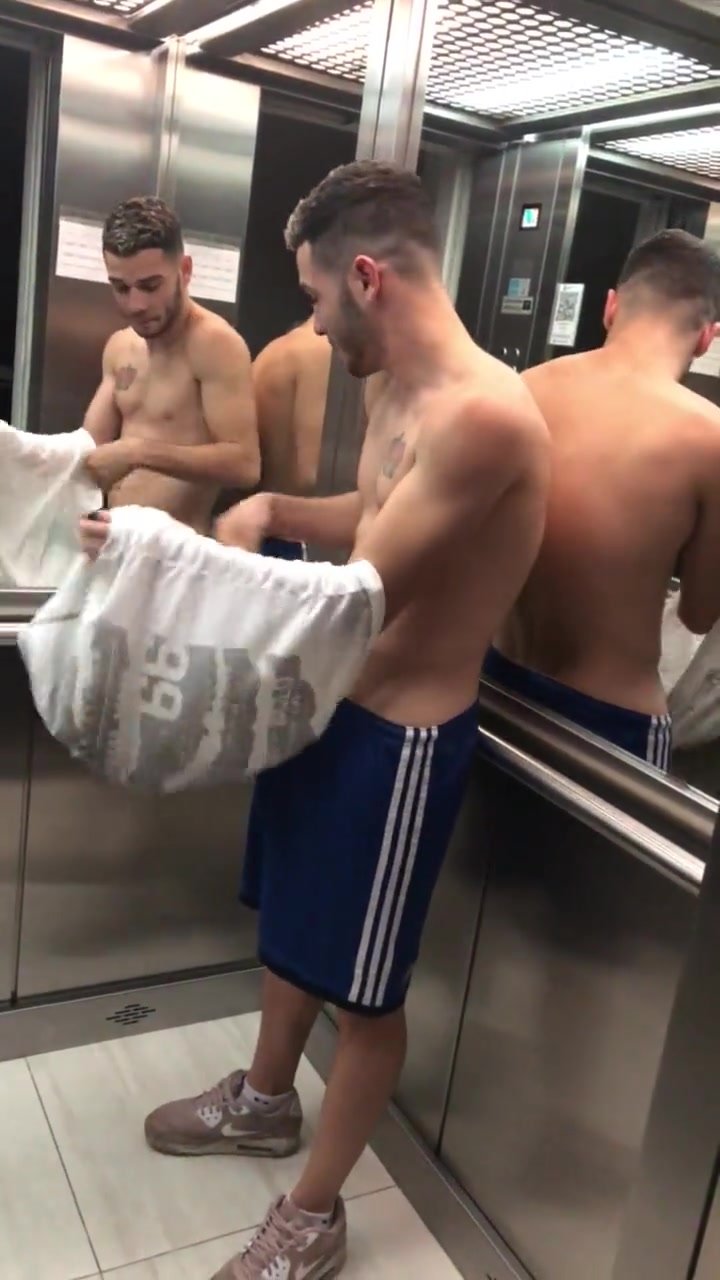 Hot guy strip elevator