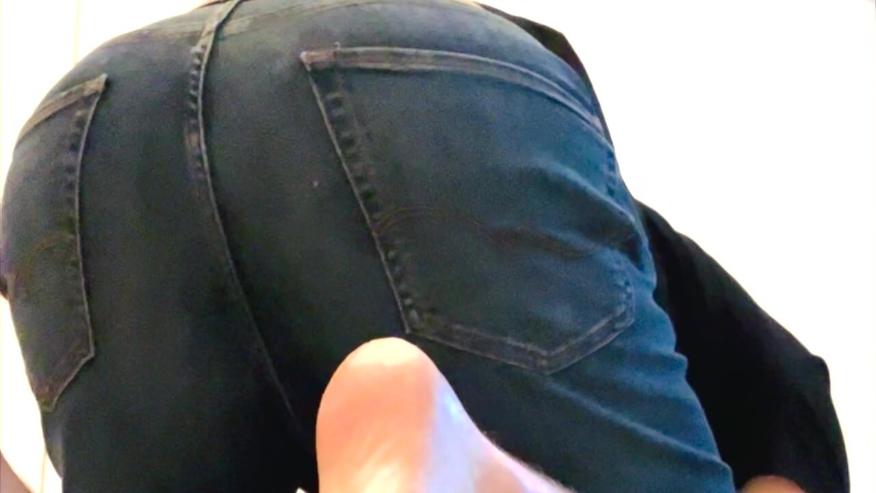 Male jeans farting