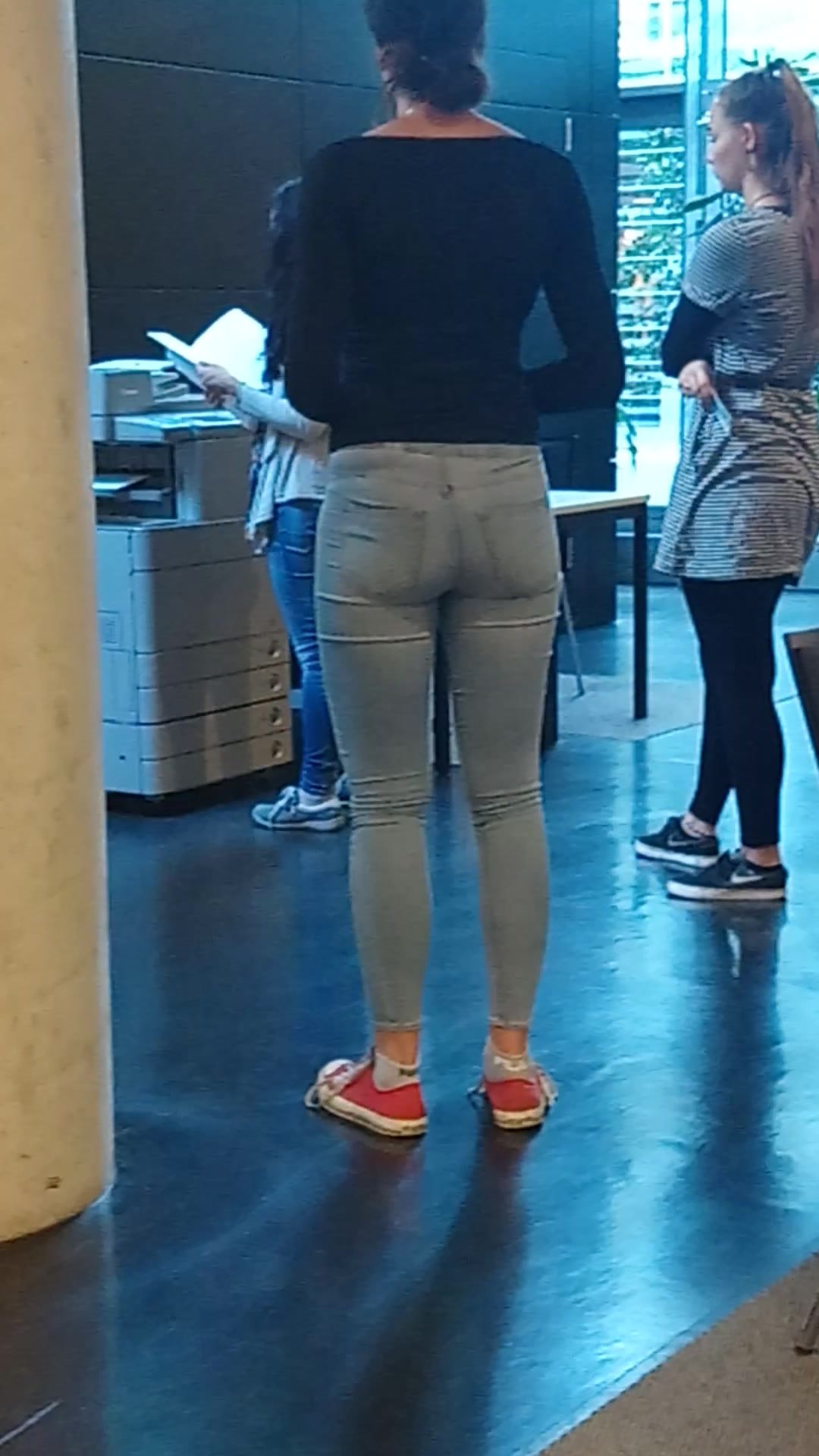 Girl in tight jeans