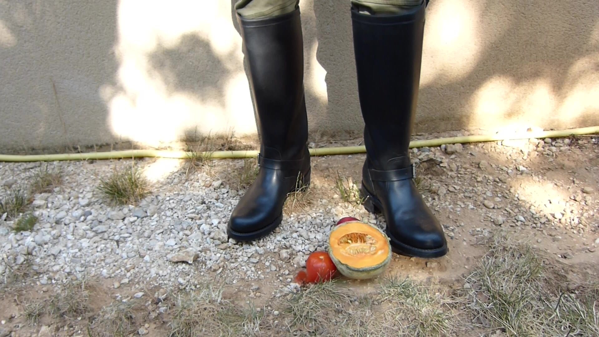 Chippewa Engineer boots crush rotten fruits