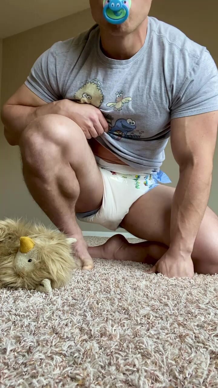 Hot Muscle Baby Wets his Diaper AGAIN