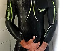 Wetsuit play in shower