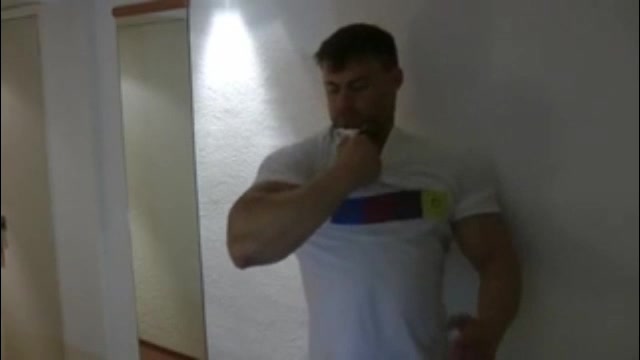 Hot guy  rip his shirt Very strong