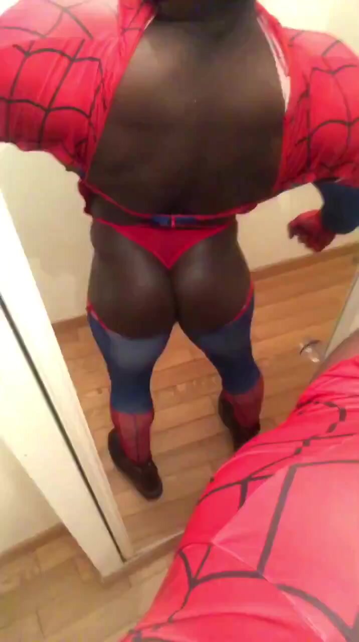 Black bodybuilder muscle spiderman