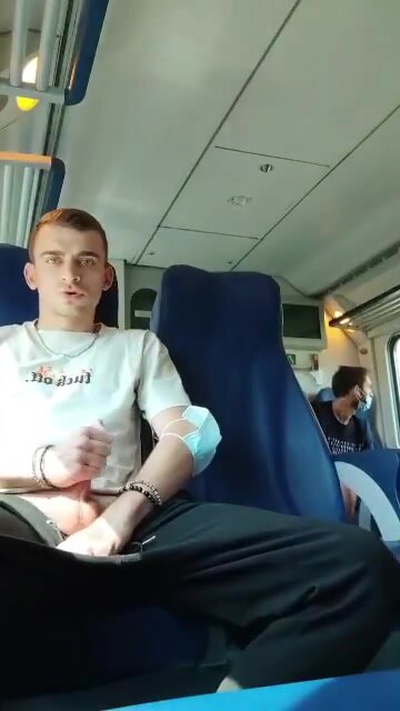 Hot Guy Cums in full train