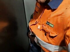 Aussie Tradie Sticks His Cock In A Gloryhole