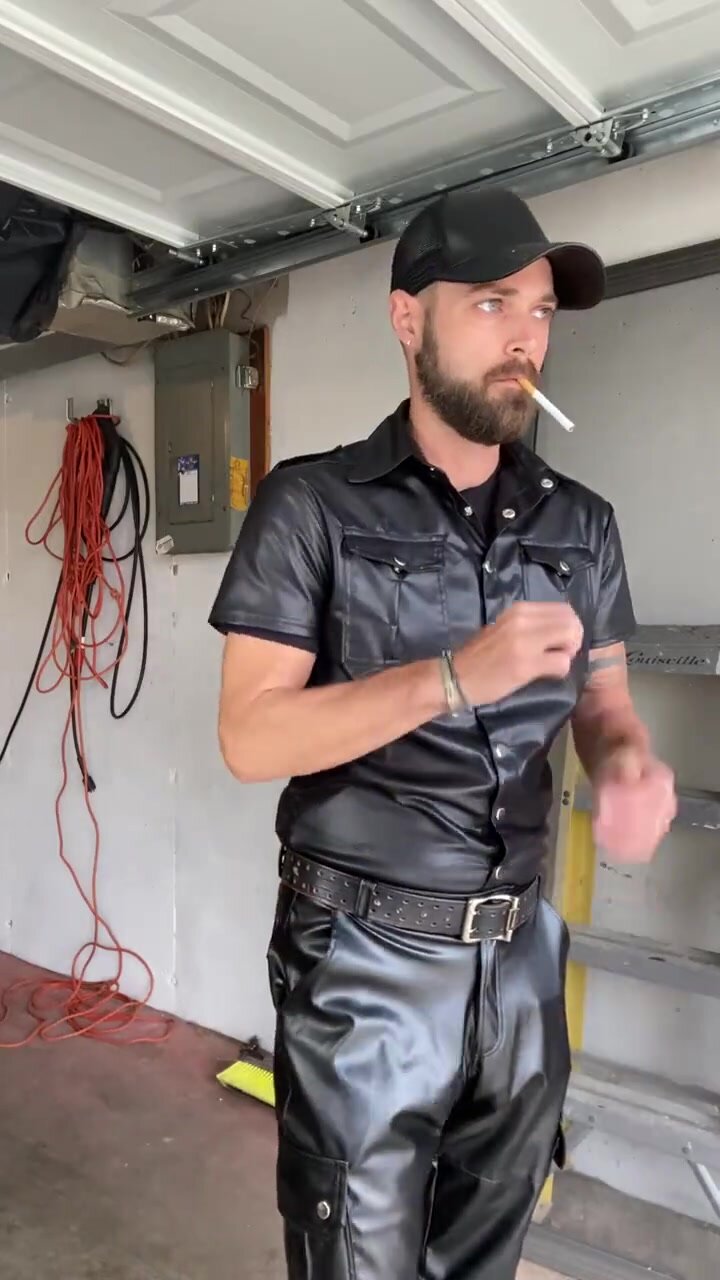 Hot leather pants smoke master