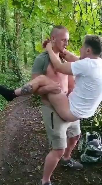 Fuck in the woods leads to hot threesome