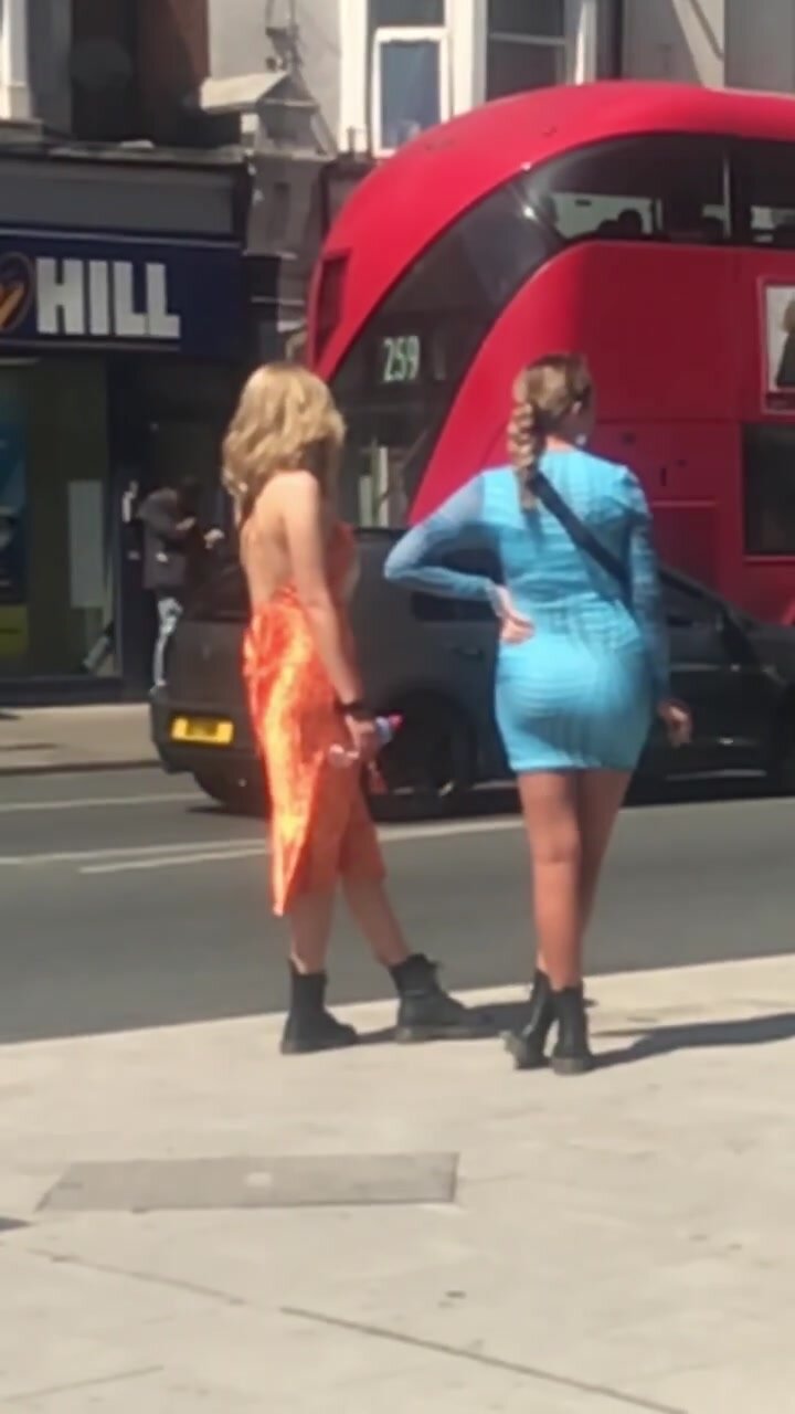 Two fit blondes in the street part 2