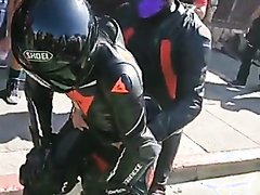 Biker and his pup fucks on the street