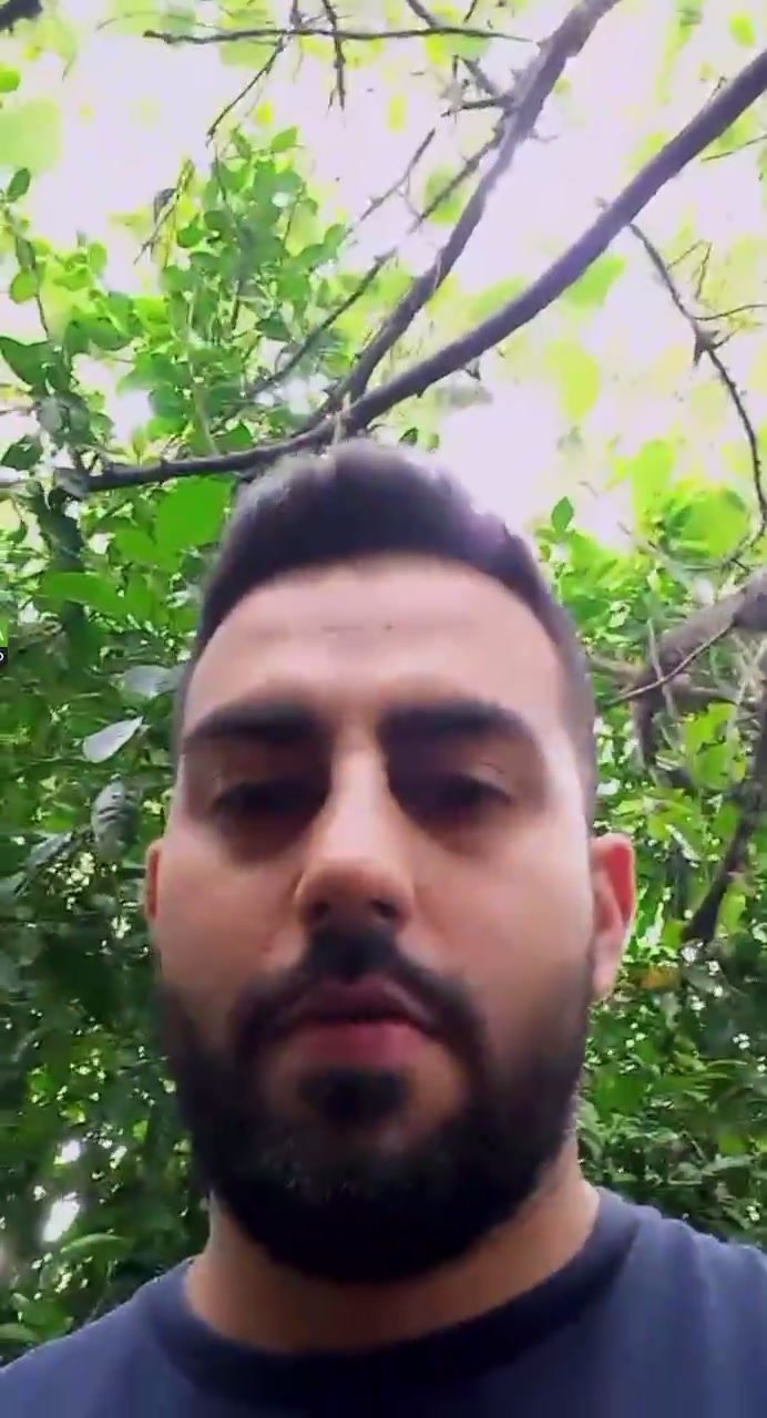 Hot bearded guy cumming outdoor at the park