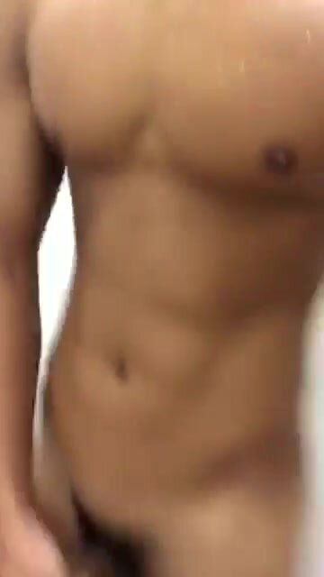 hunk jerks off and eats own cum