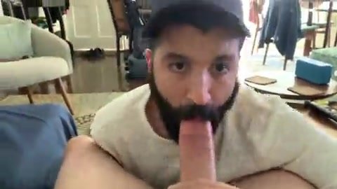 Son loves to blow his dad