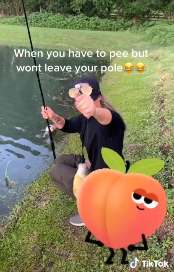 Girl Fishing and Peeing (censored)