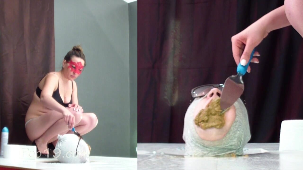 Girl shits in her toilet slave's mouth