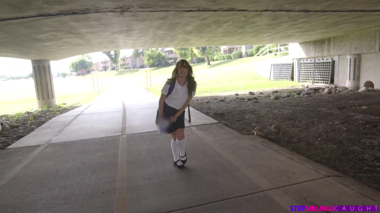 Girl pees in skirt in front of friends