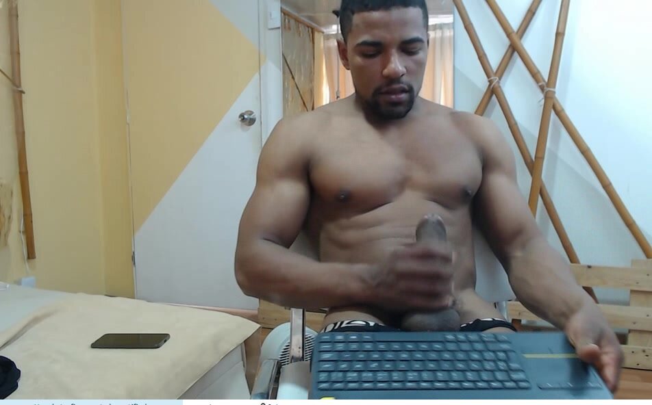 sexy guy and his nice large black cock
