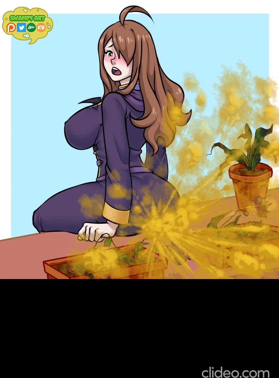 Girls Fart and poop on flowers hentai art collection