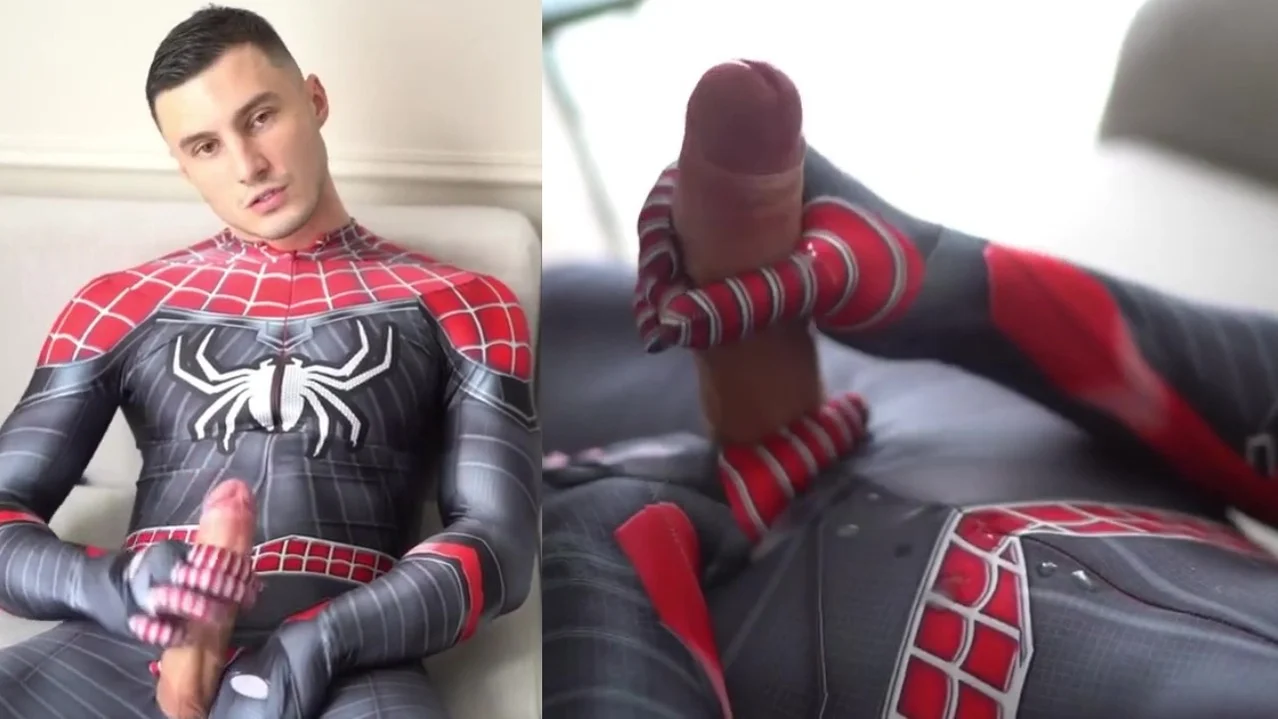 Spiderman jerking off