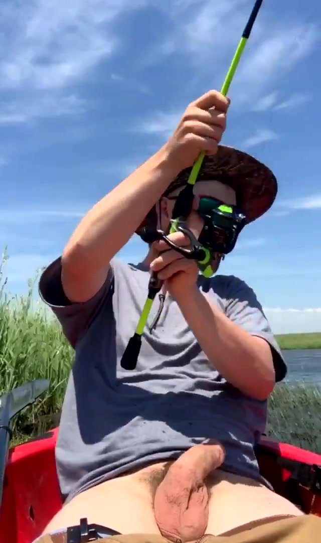 cute boy showing his dick and fishing