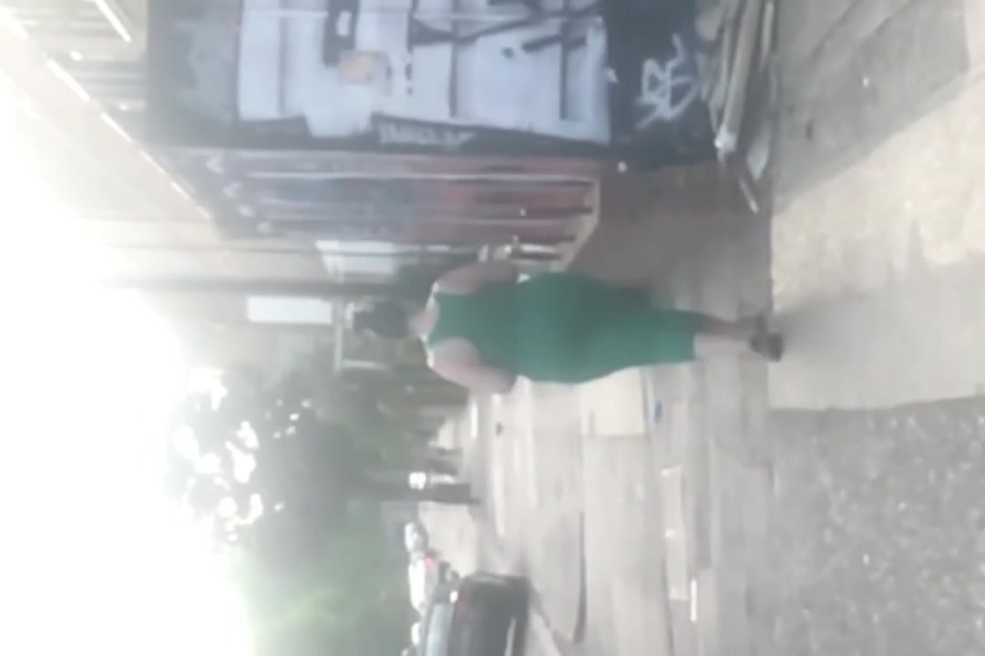 Bbw walking in green dress