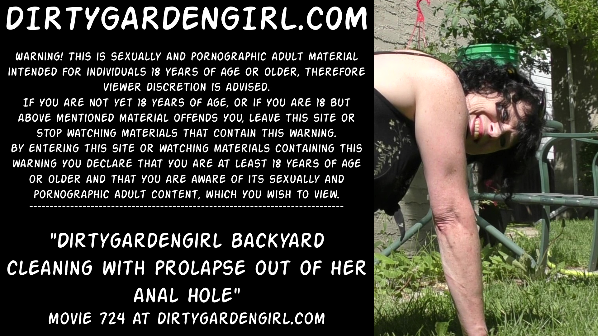 Dirtygardengirl backyard cleaning with prolapse out