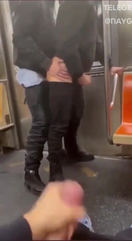 Group gay sex in subway train