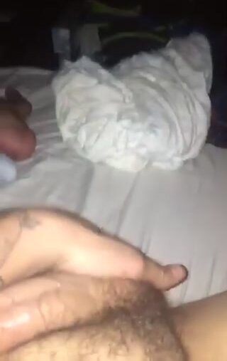 Straight dl strokes his big white cock