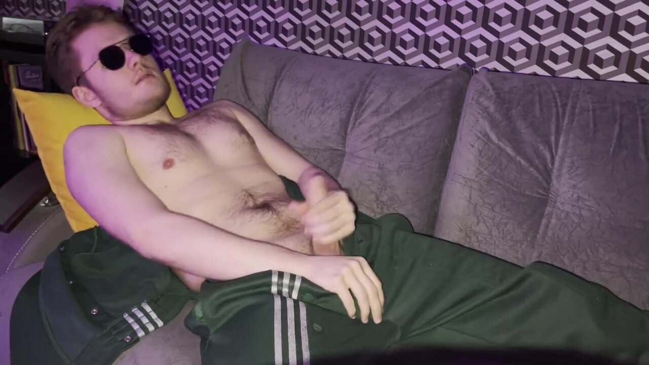 Scally wanks in white socks and trackies