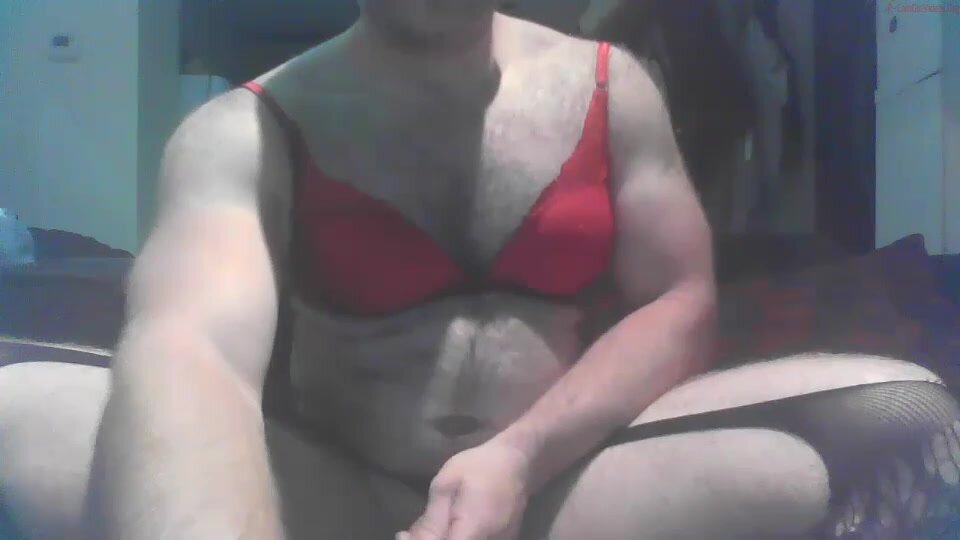 cross dresser rides dildo