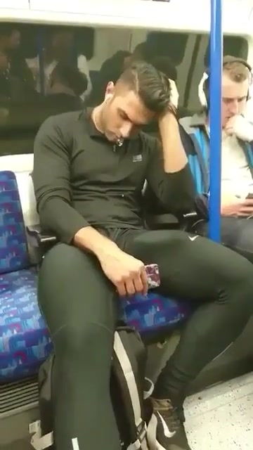 Hunk drooling in subway