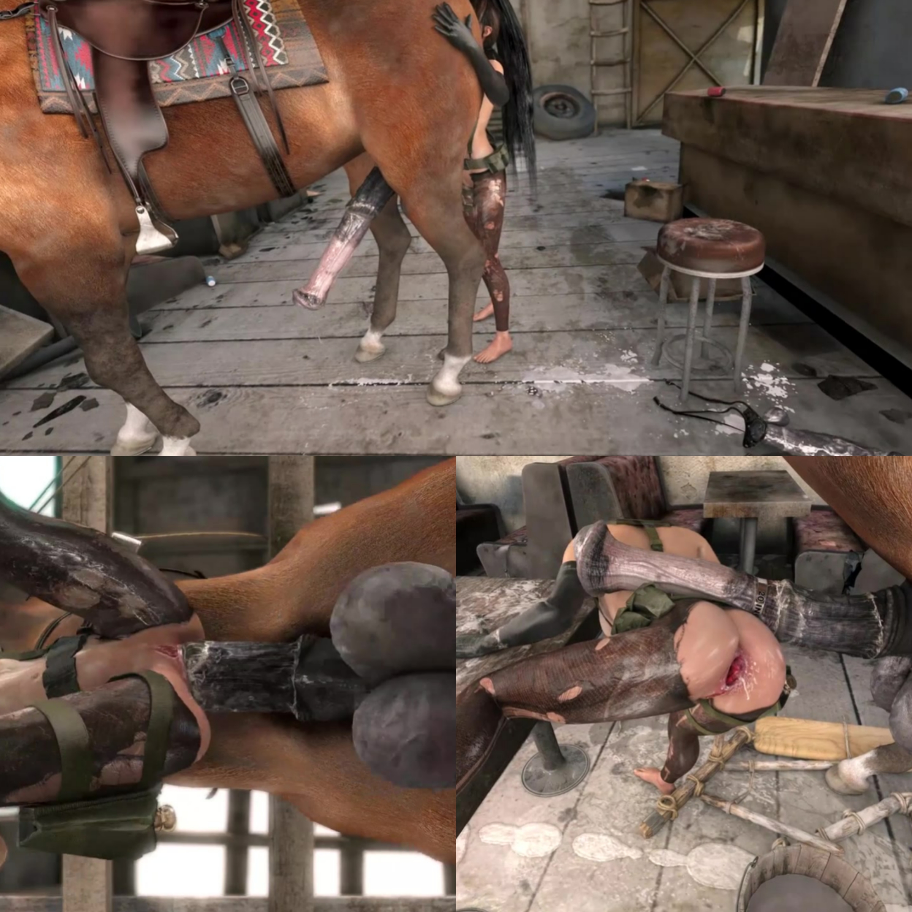 Quiet Fucks Horse - 3D Monster Horse Fuck: Breaking her ass in.â€¦ ThisVid.com