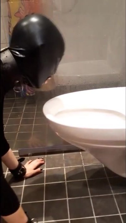 ToiletWhore getting Facefucked and Licking Toilet