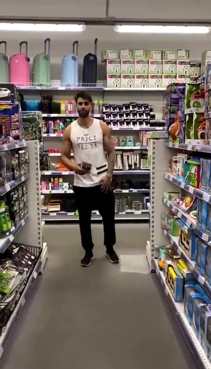SEXY Hunk Flashes At The Drug Store