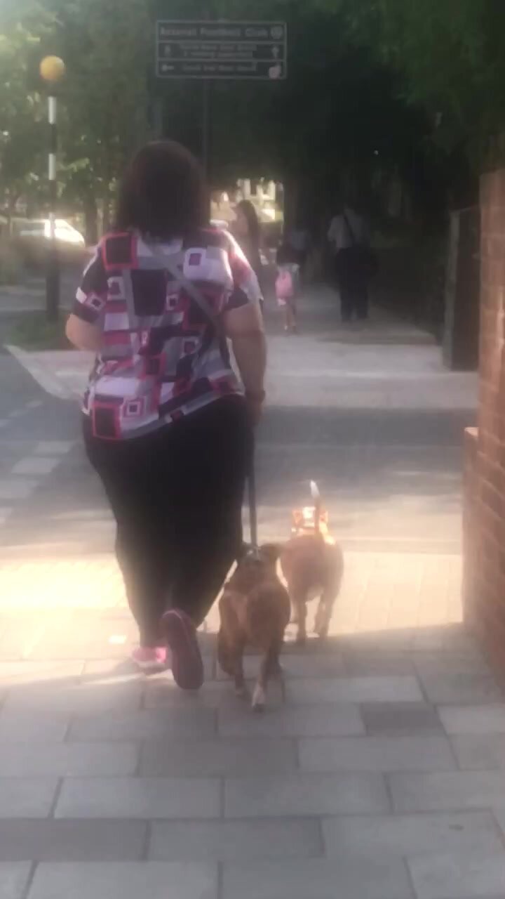 Perfect Bbw walking the dog