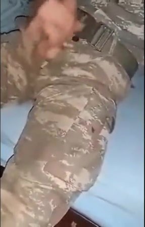 horny soldier masturbating
