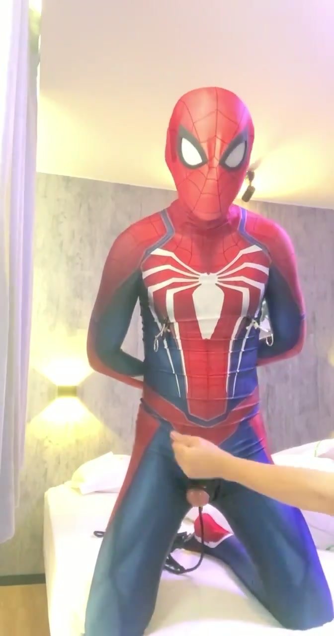 Poor spiderman get ruined orgasm