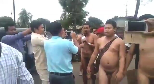 Indian youth naked protest