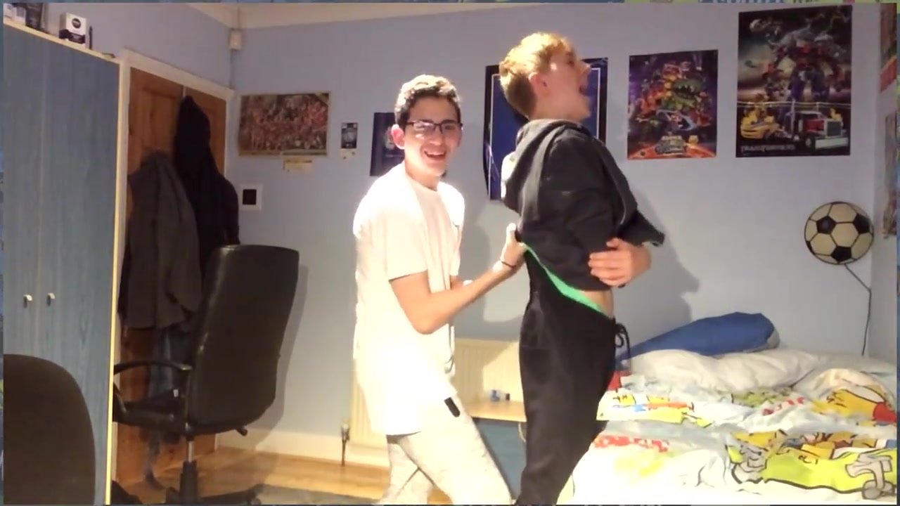 Boy wedgies his friend