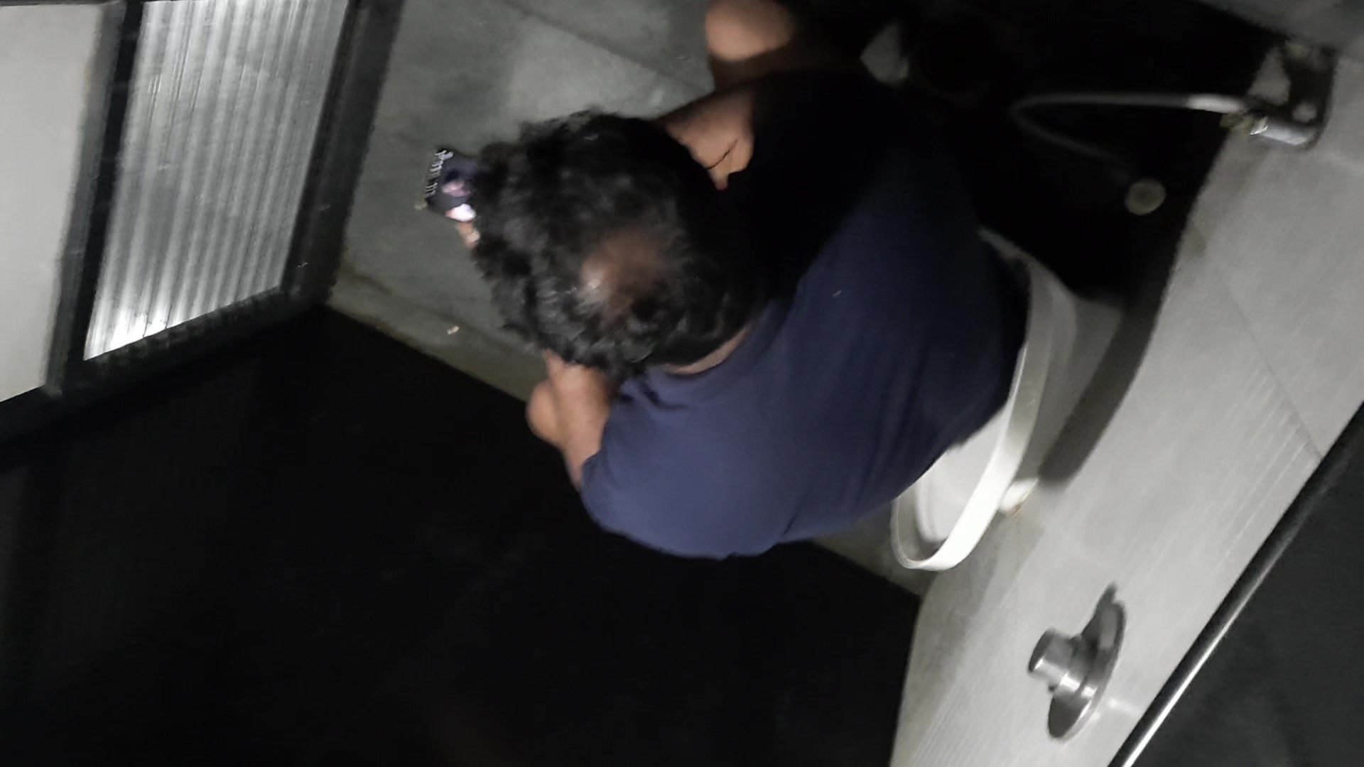 Indian man caught jerking in toilet