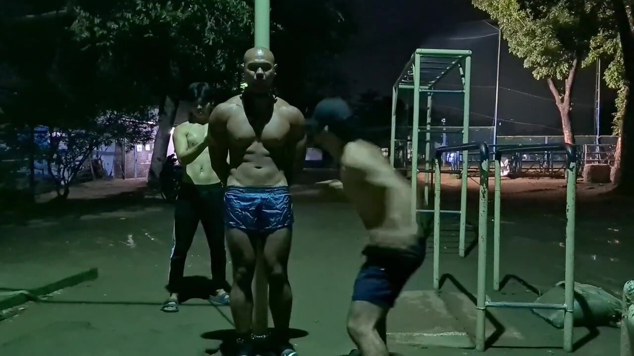 Tied abs punching