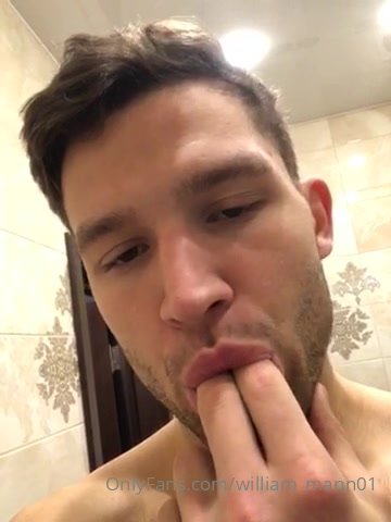Hot russian hunk sucking his fingers