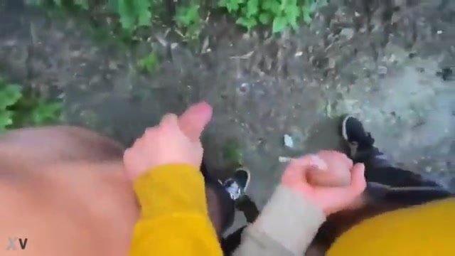 Friend helping me outdoor
