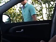 cruising for cock in car parking lot ends with blowjob