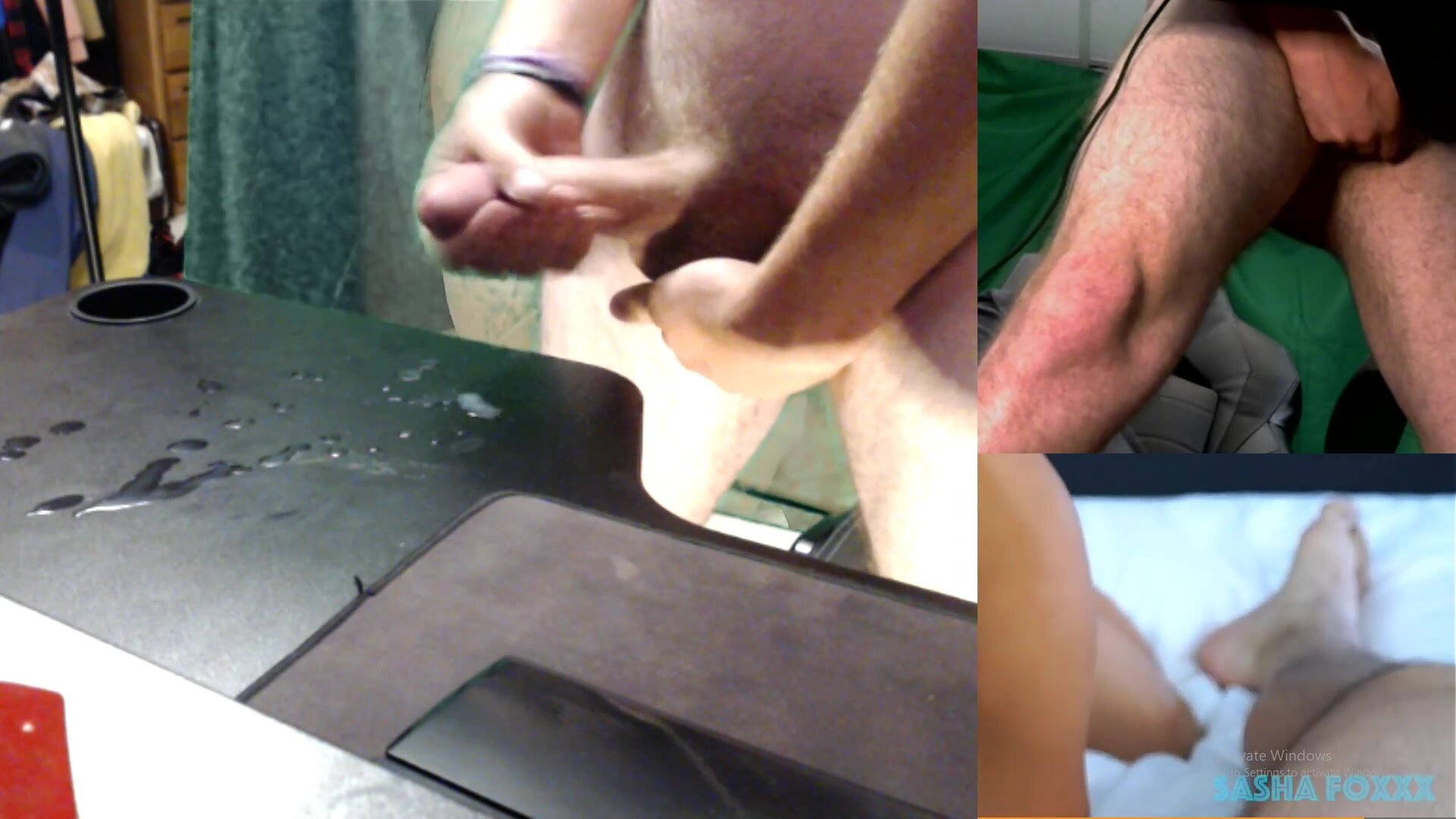 nerdy bro cums on his desk live
