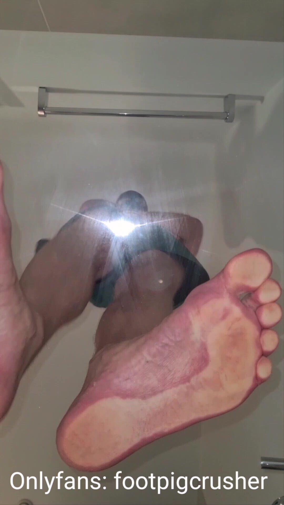 Underglass POV stepping on you barefoot